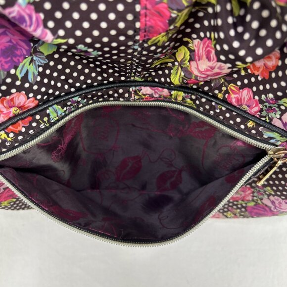 Betsy Johnson polka dot floral rose print shoulder bag purse - Picture 7 of 11